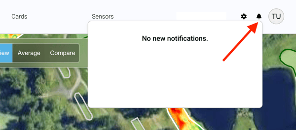 Notification bell icon in the top-right corner of the portal with update alerts.